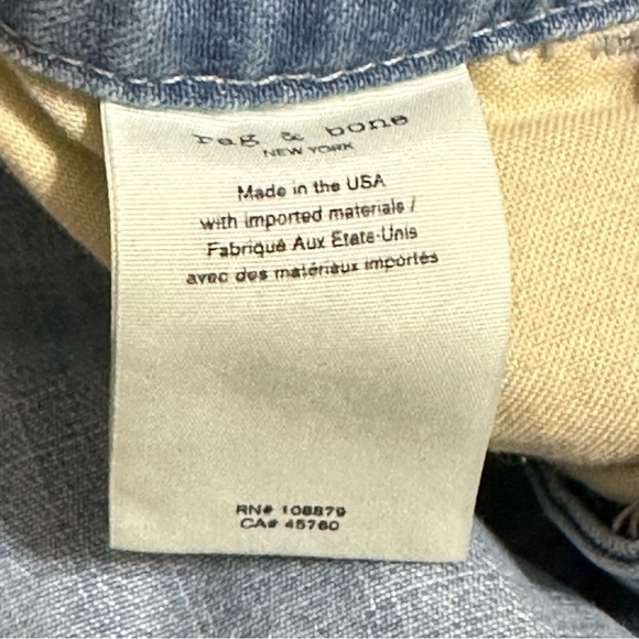 Revolve Rag & Bone Patched Short Dungaree Soft denim overall Jumper size - Picture 9 of 15